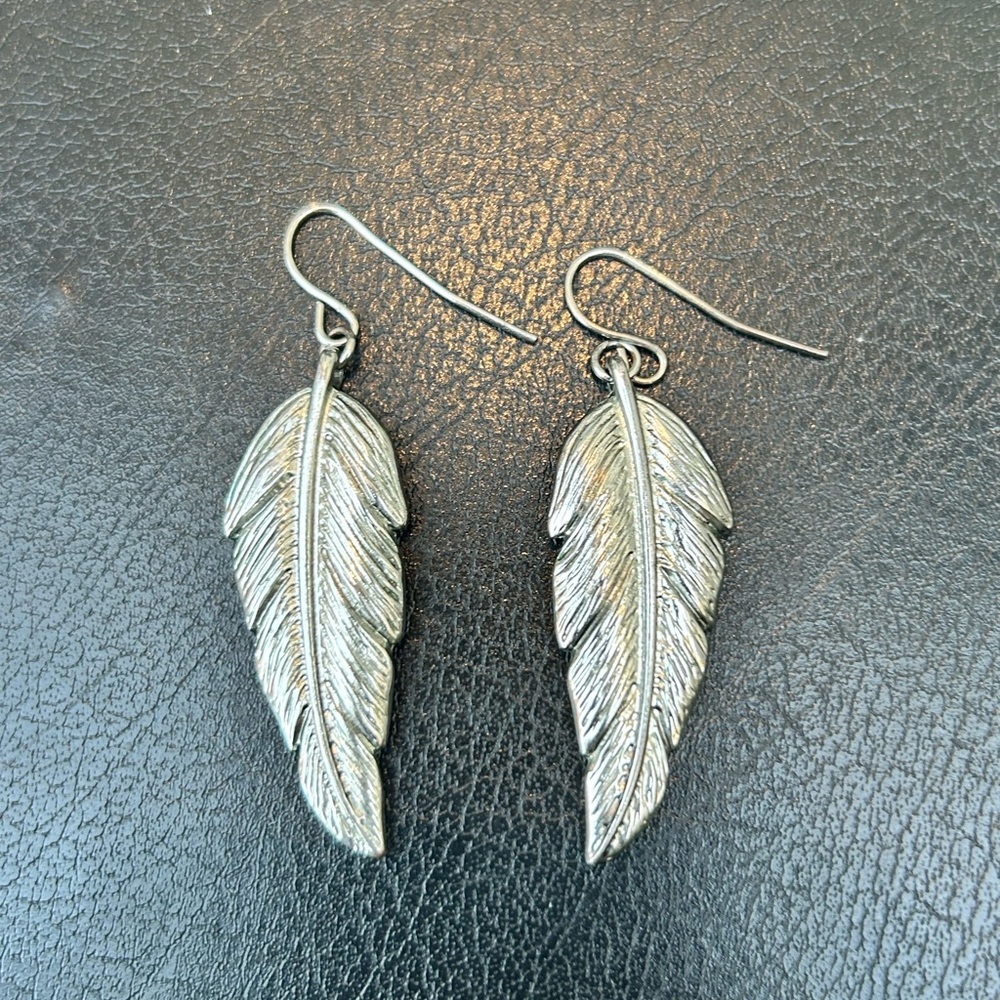 Silver Feather Earrings